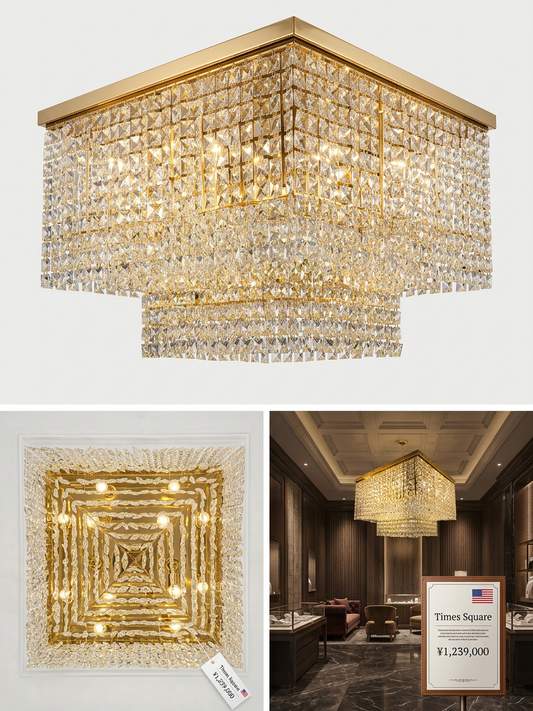 タイムズスクエア・クリスタルシャンデリア ゴールドタイプ Times Square Crystal Chandelier