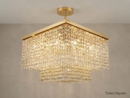 タイムズスクエア・クリスタルシャンデリア　ゴールドタイプ　Times Square Crystal Chandelier