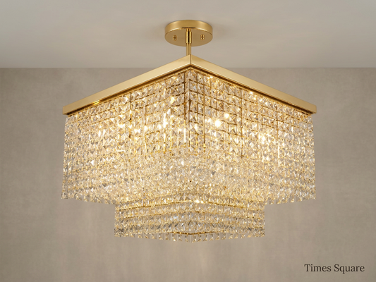 タイムズスクエア・クリスタルシャンデリア　ゴールドタイプ　Times Square Crystal Chandelier